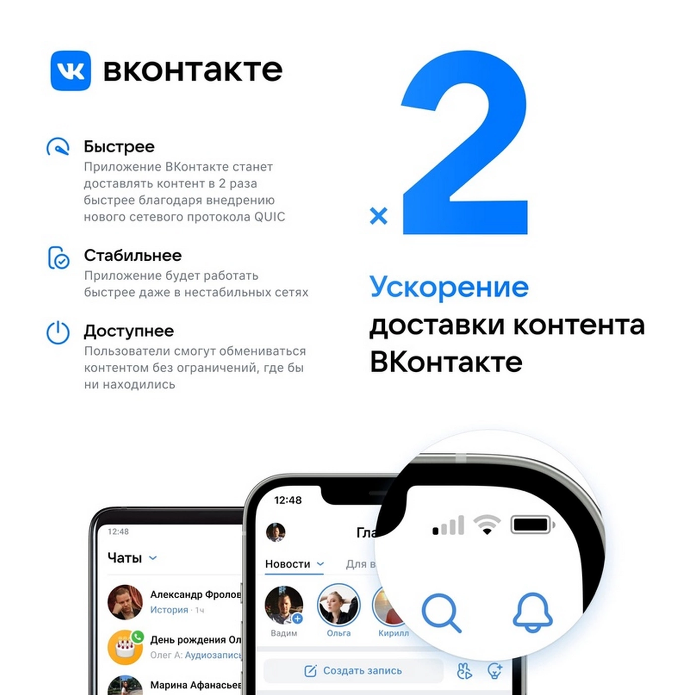 «ВКонтакте» перешел на новый протокол и ускорился в два раза